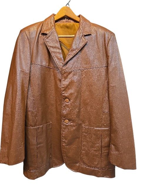 Vintage SEARS Leather Blazer, Men's Size 44 Regular