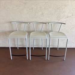 One Set of 3  Outdoor Counter Height Bar Stools from Italy