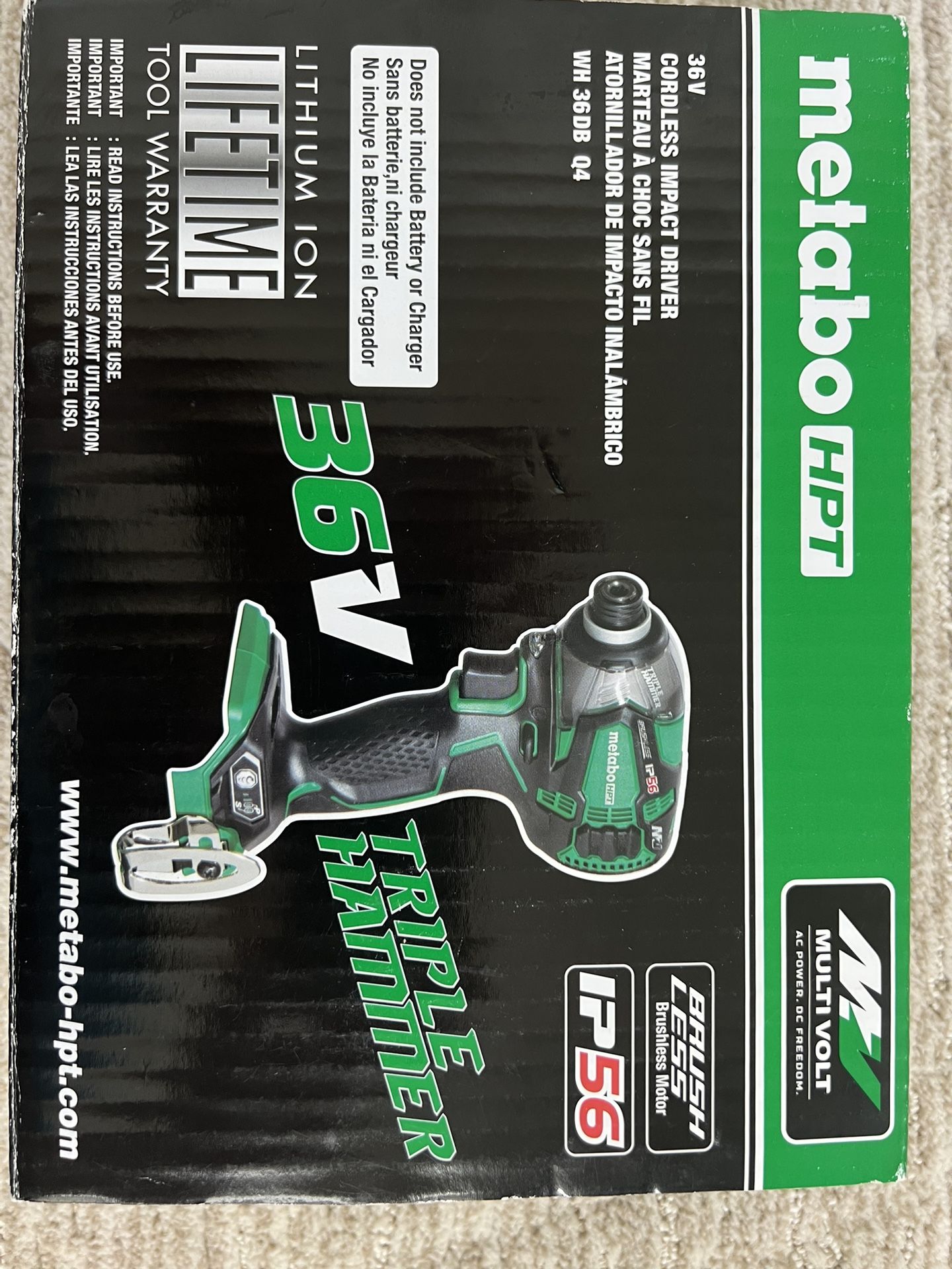 Metabo HPT 36V Cordless Impact Driver - NEW in Box (Includes Battery)