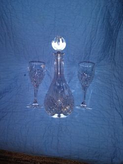 Crystal Bottle And Two Glasses