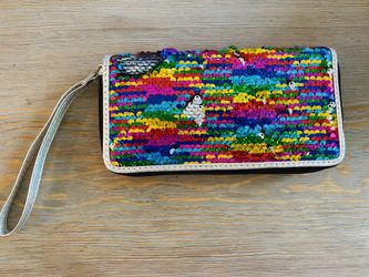 Rainbow / Silver Dual Sequin Wallet