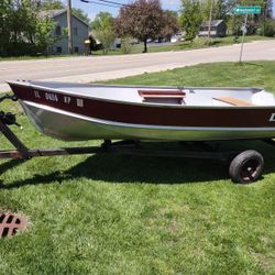 14 Ft Fishing Boat Lund Plus 9.9hp Evinrude It's Available