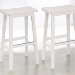 White wood grain barstools (2)