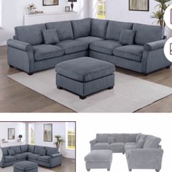 3pc Sectional With Ottoman Set 