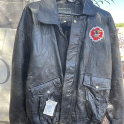 genuine Leather Jacket with NRA patch