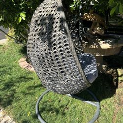 Hanging Egg Chair With Stand Cushion 