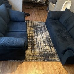 Furniture Loveseat And Sofa Royal Blue  $650