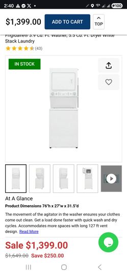 Fridgidaire 220v Laundry Center Like New Model