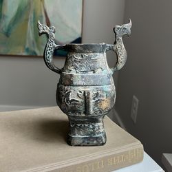 Vintage Cast Iron Accent Vase ( firm on price ) 