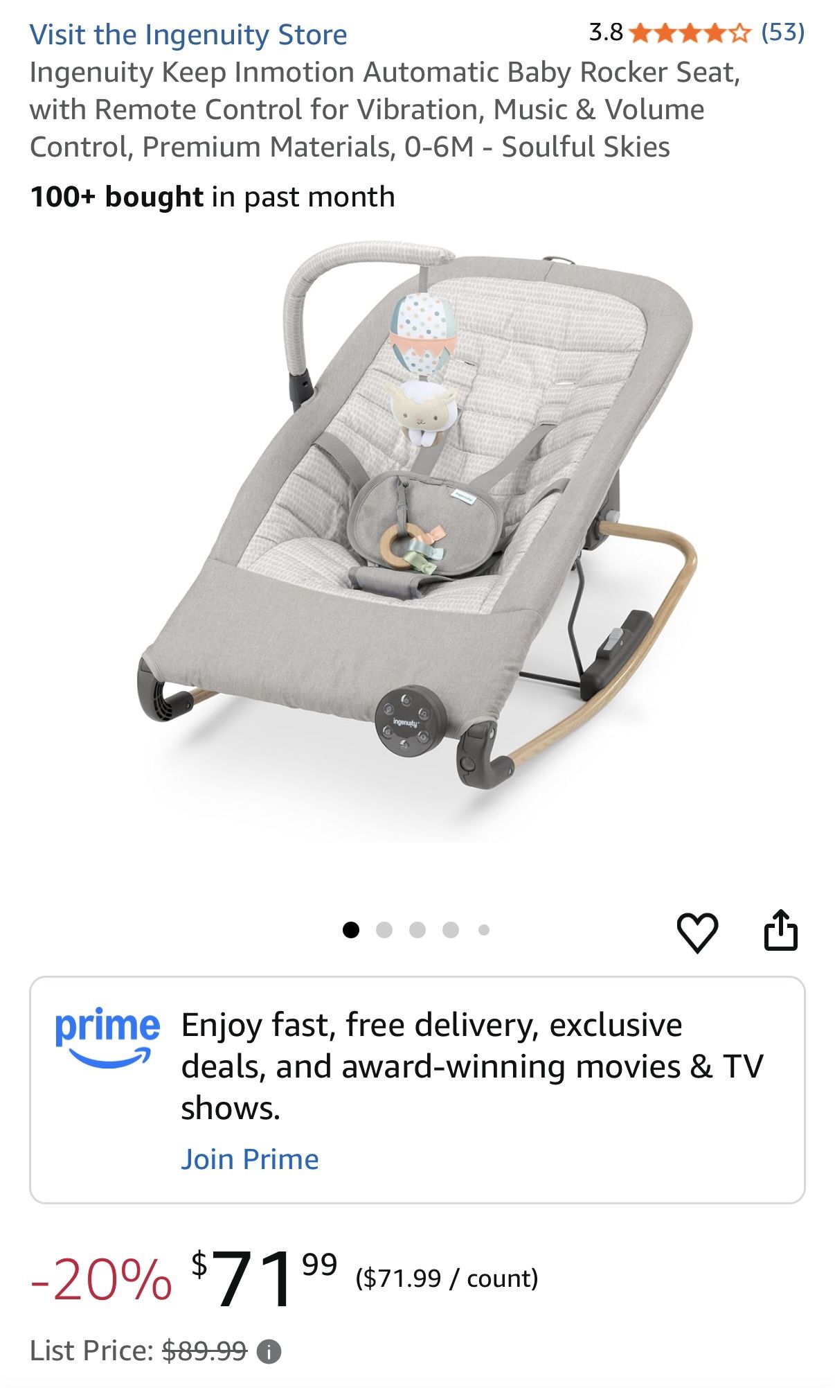 Ingenuity Automatic Baby Rocker Seat / Swing