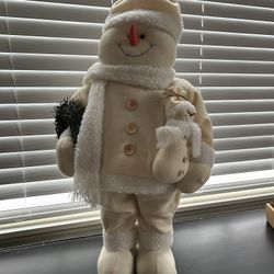 Christmas Standing Plush Snowman Decoration