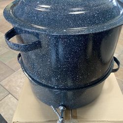 columbian home graniteware ceramic over steel clam steamer 