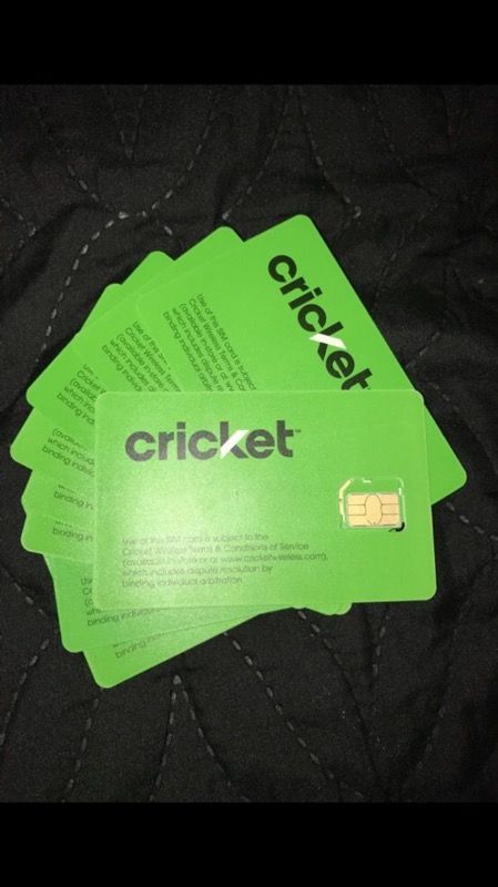 Green Cricket SIM cards $35 for all 9 of them