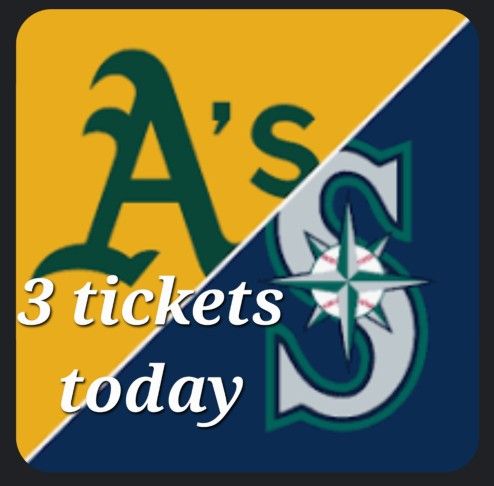 3 Tickets, Today Saturday 10/1 M's Vs A's
