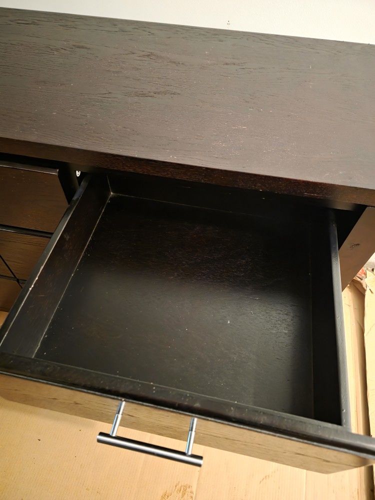 Large Brown Solid Wood Dresser 