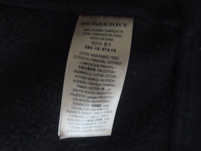 Burberry Men’s Uniform Black Mock Neck Full Zip Cardigan Sweater Size XS 