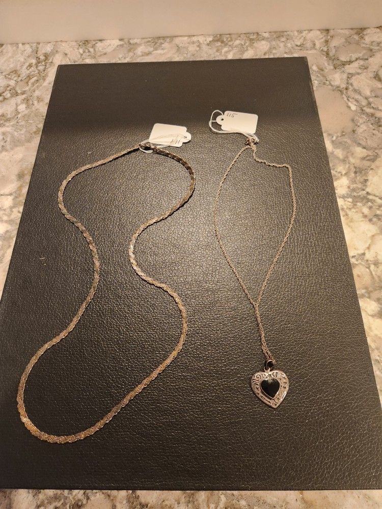 2 Sterling Silver Necklaces, .925 Silver, 25 g 