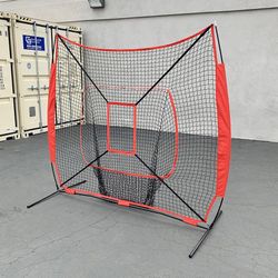 Brand New $50 Baseball & Softball Practice Hitting & Pitching 7x7’ Net with Bow Frame, Carry Bag 