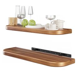 New- 24x7x1.18 Solid Acacia Floating Shelf Set