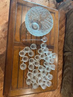 Vintage 36-Piece Glass Punch Bowl Set