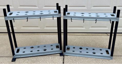 Garden Storage Tool Holder-Free Standing-Two Tier-Grey Used-Buy 1 get 1 Free