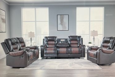 3-Piece Reclining Sofa Set with Console