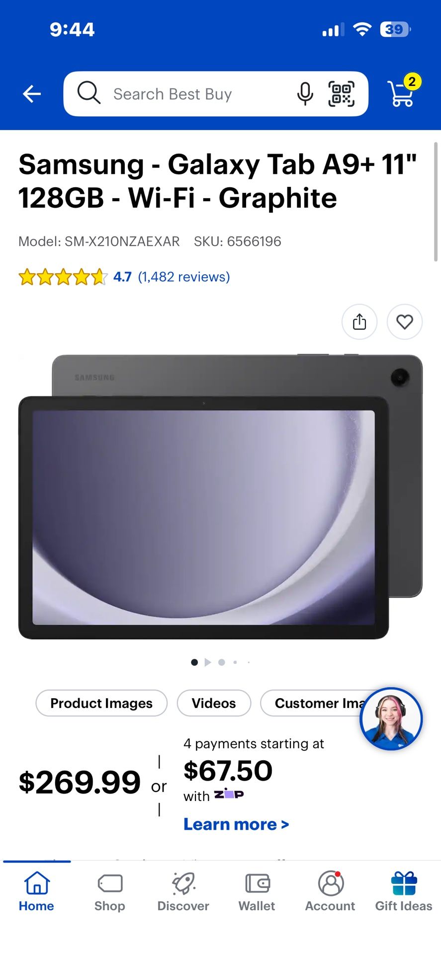 Samsung A9+Samsung Galaxy Tab w/after market keyboard case/mouse