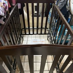 Espresso Mini Crib With Mattress  $80