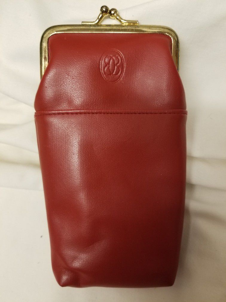BUXTON  BILL BLASS RED LEATHER CASE