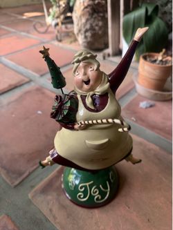 Mrs. Claus on a Spring" figurine