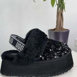 UGG FUNKETTE CHUNKY SEQUIN WOMEN SANDAL BLACK | WOMEN 7