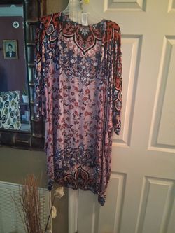 Boho Floral Print Tunic Dress