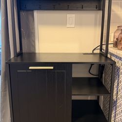 Bakers Rack/coffee Bar/microwave Station/garbage can (Brand New!)