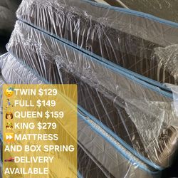 Queen bed and box springs deliver available or pick up