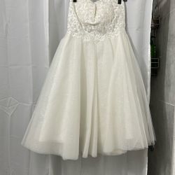 Hermoso Vestido Color Perla Para Boda Talla M