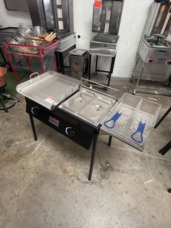 Outdoor Propane Griddle and Fryer Combo Station