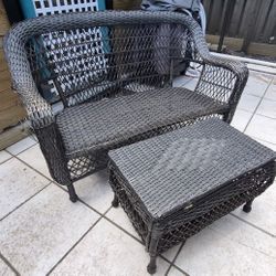 6 Piece Wicker Patio Set With Ottoman