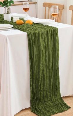 Olive green cheese cloth runners$2 each 10 feet long