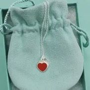 2 Charm Necklace. Red N Silver Heart