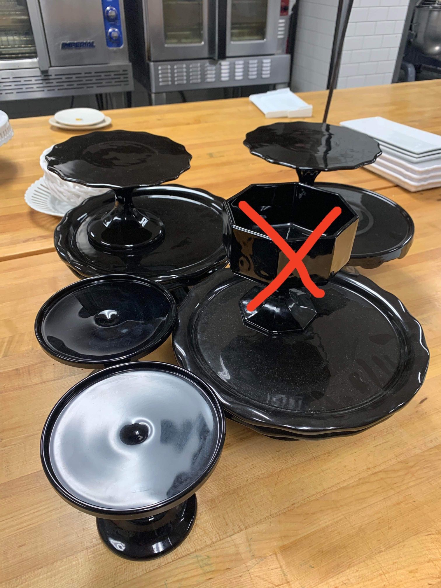 Set Of Black Cake Stands 