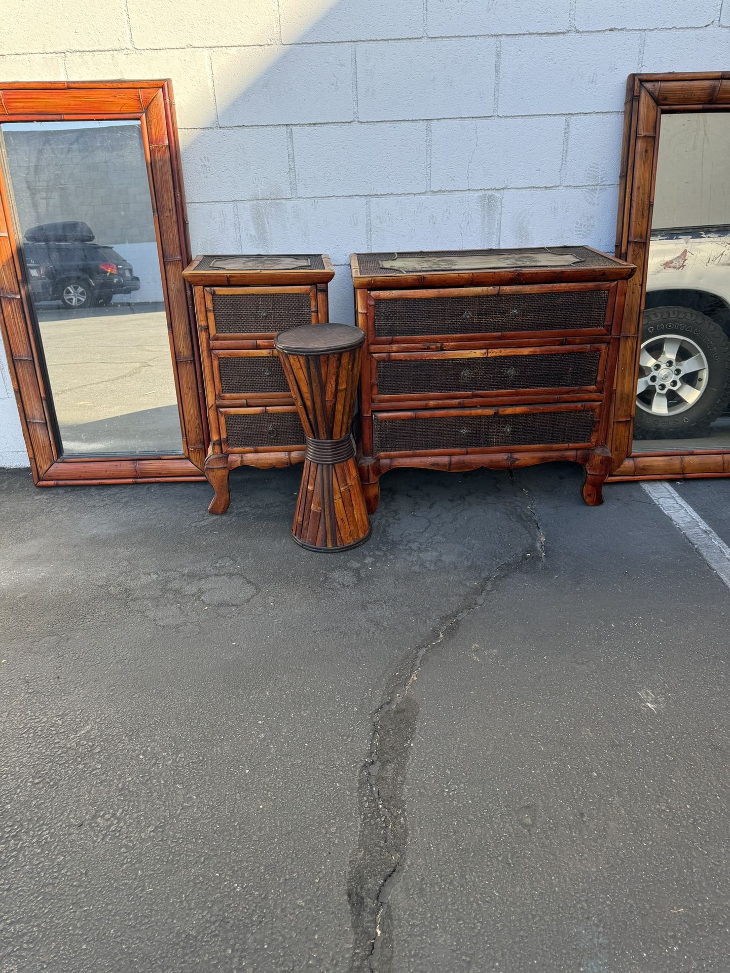 Vintage Bamboo style bedroom set