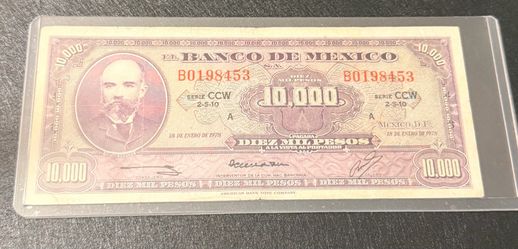 Billete mexicano Diez mil pesos