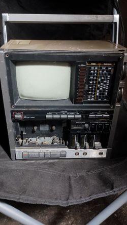 Vintage Portable TV Radio Cassette Combo Unit
