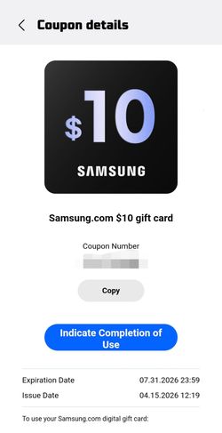 Samsung 10$ coupon