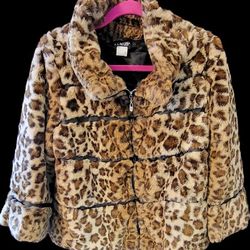Venus Faux Fur Leopard Print Jacket 
