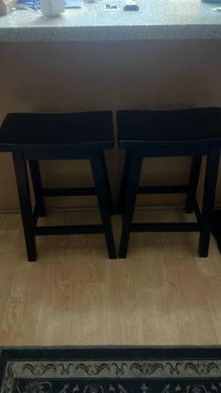2 Barstools Dark Wood