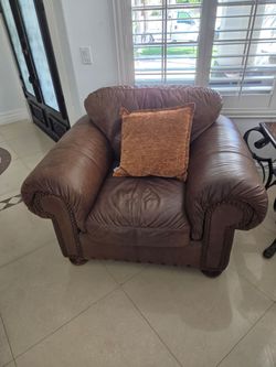 Real leather sofa and couch.