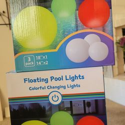 Floating Pool Lights, 3 In Each NEW Sealed Package