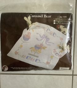 Carousel Bear Prequilted Crib Quilt