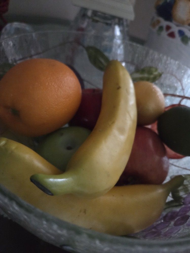 Glass Bowl Plastic Realistic Fruit